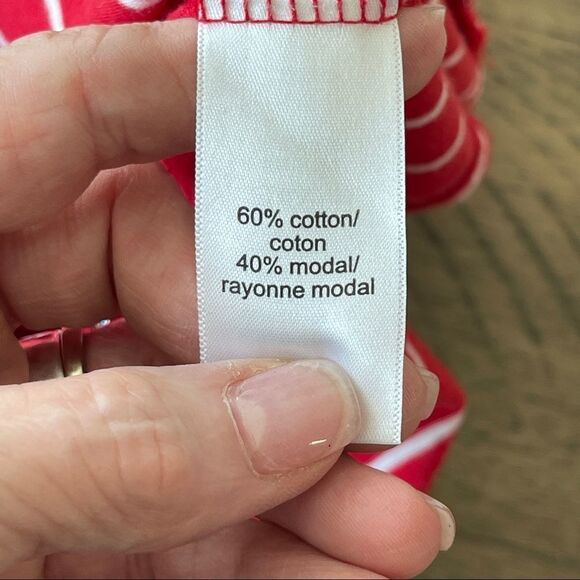 Maurices 24/7 Red and White Flutter Sleeve Tee Shirt - 0X - Picture 6 of 9